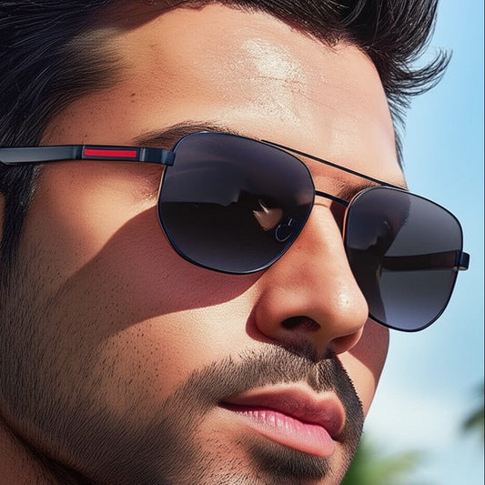 THE MEN THING Sunglasses Matte Black 2125 - PRISM NOIR - HD Polarised Sunglasses for Men - UV400 Protection, Stainless Steel Frame - Matte Black