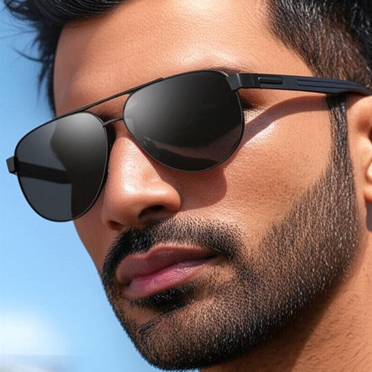 THE MEN THING Sunglasses S15105 MIRAGE GLARE HD Polarized Sunglasses for Men - UV400 Protection, Stainless Steel Frame