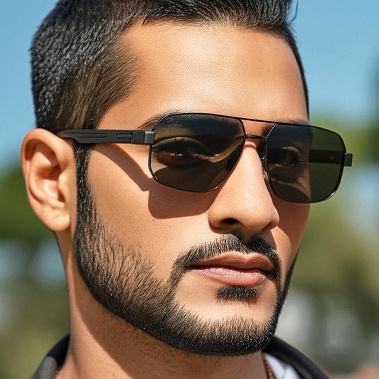 THE MEN THING Sunglasses S15107 TACTICAL EDGE HD Polarized Sunglasses for Men - UV400 Protection, Stainless Steel Frame