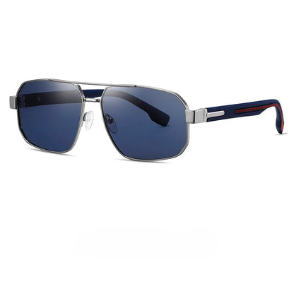 THE MEN THING Sunglasses Solid Blue S15107 TACTICAL EDGE HD Polarized Sunglasses for Men - UV400 Protection, Stainless Steel Frame