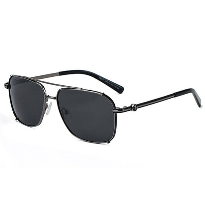 THE MEN THING Sunglasses Solid Grey Black 2177 ASH CREST HD Polarized Sunglasses for Men - UV400 Protection, Stainless Steel Frame